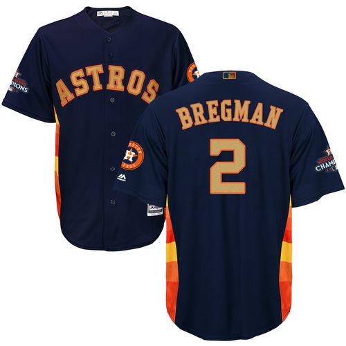 Astros #2 Alex Bregman Navy Blue 2018 Gold Program Cool Base Stitched Youth MLB Jersey - Click Image to Close